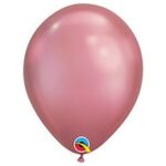 QUALATEX 7″ ROUND CHROME MAUVE BALLOONS