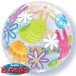 SPRING BUNNIES & FLOWERS 22″ BUBBLE