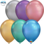 QUALATEX CHROME ASST 11″ (PACK OF 100 ROUND BALLOONS).