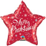 QUALATEX 20″ FESTIVE RED “MERRY CHRISTMAS” FOIL BALLOON