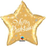 QUALATEX 20″ FESTIVE GOLD “MERRY CHRISTMAS” FOIL BALLOON