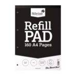 SILVINE A4 BLACK REFILL PADS PACK OF 6
