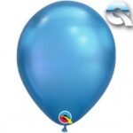 QUALATEX 7″ ROUND CHROME BLUE BALLOONS