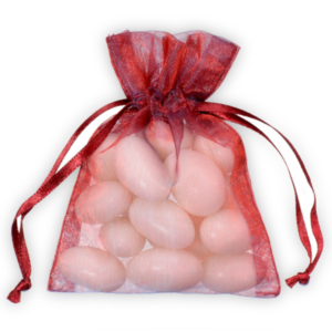 2 TONE SMALL ORGANZA POUCH BURGUNDY PK10