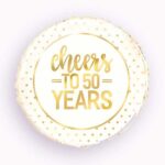 UNIQUE 18″ GOLD CHEERS 50 YEARS FOIL BALLOON