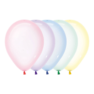 SEMPERTEX 12" ROUND CRYSTAL PASTEL ASSORTED BALLOONS