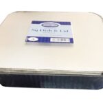 FOIL SQUARE DISH & LID 24CMX24CM(2D+L) PK4