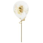 GOLD MINI CONFETTI BALLOONS WANDS 5PK