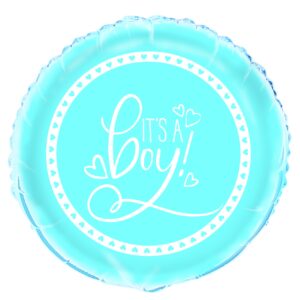 UNIQUE 18″ BLUE HEART IT’S A BOY FOIL BALLOON