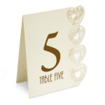 TABLE NUMBERS 1-15 LASER HEART IVORY