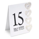 TABLE NUMBERS 1-15 LASER HEART WHITE