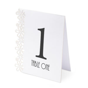 TABLE NUMBERS 1-15 LASER FLOWER WHITE