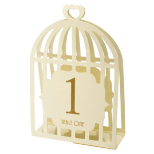 TABLE NUMBERS 1-15 LASER BIRD CAGE IVORY