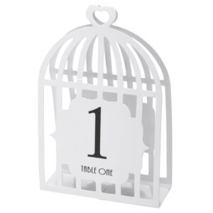 TABLE NUMBERS 1-15 LASER BIRD CAGE WHITE