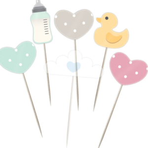 CARD UNISEX CAKE PICKS 6 ASST