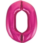 UNIQUE 34″ PINK FOIL BALLOON NUMBER 0