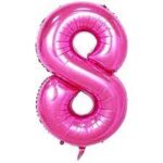 UNIQUE 34″ PINK FOIL BALLOON NUMBER 8