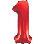 UNIQUE 34″ RED FOIL BALLOON NUMBER 1