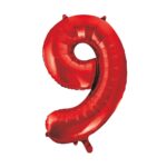 UNIQUE 34″ RED FOIL BALLOON NUMBER 9