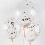 ROSE GOLD 12″ CONFETTI BALLOON PK5