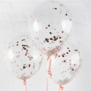 ROSE GOLD 12" CONFETTI BALLOON PK5