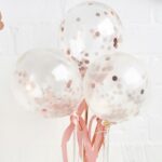 ROSE GOLD 5″ CONFETTI MINI BALLOONS PK5