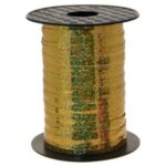 5MMX250M GOLD HOLOG CURLING RIBBON