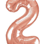 UNIQUE 34″ ROSE GOLD FOIL BALLOON NUMBE 2