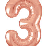 UNIQUE 34″ ROSE GOLD FOIL BALLOON NUMBER 3