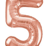 UNIQUE 34″ ROSE GOLD FOIL BALLOON NUMBER 5