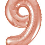 UNIQUE 34″ ROSE GOLD FOIL BALLOON NUMBER 9