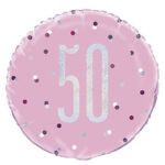 18″ GLITZ PINK 50 FOIL BALLOON