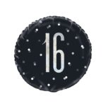 18″ GLITZ BLACK 16 FOIL BALLOON