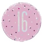 18″ GLITZ PINK 16 FOIL BALLOON