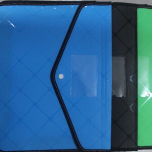 PVC BUTTON FILE WITH BUSINESS CARD HOLDER