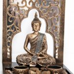 26X20.5CM BUDDHA T/LIGHT SET (Gold)