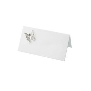 3D BUTTERFLY SILVER PLACE CARDS PK10