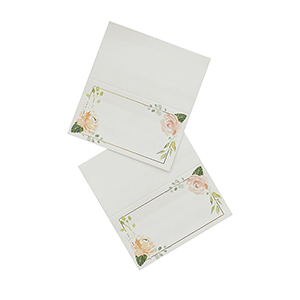 GOLD FOIL FLORAL PLACE CARDS PK10