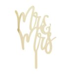 MR & MRS GOLD MIRROR ACRYLIC CAKE TOPPER