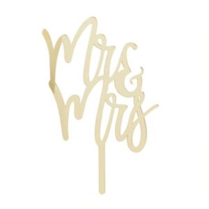 MR & MRS GOLD MIRROR ACRYLIC CAKE TOPPER