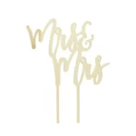 MRS & MRS GOLD MIRROR ACRYLC CAKE TOPPER