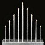 25CM 9L B/O LED CANDLEBRIDGE SILVER