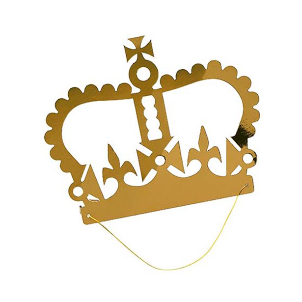 GOLD CROWN PARTY HATS 10PK