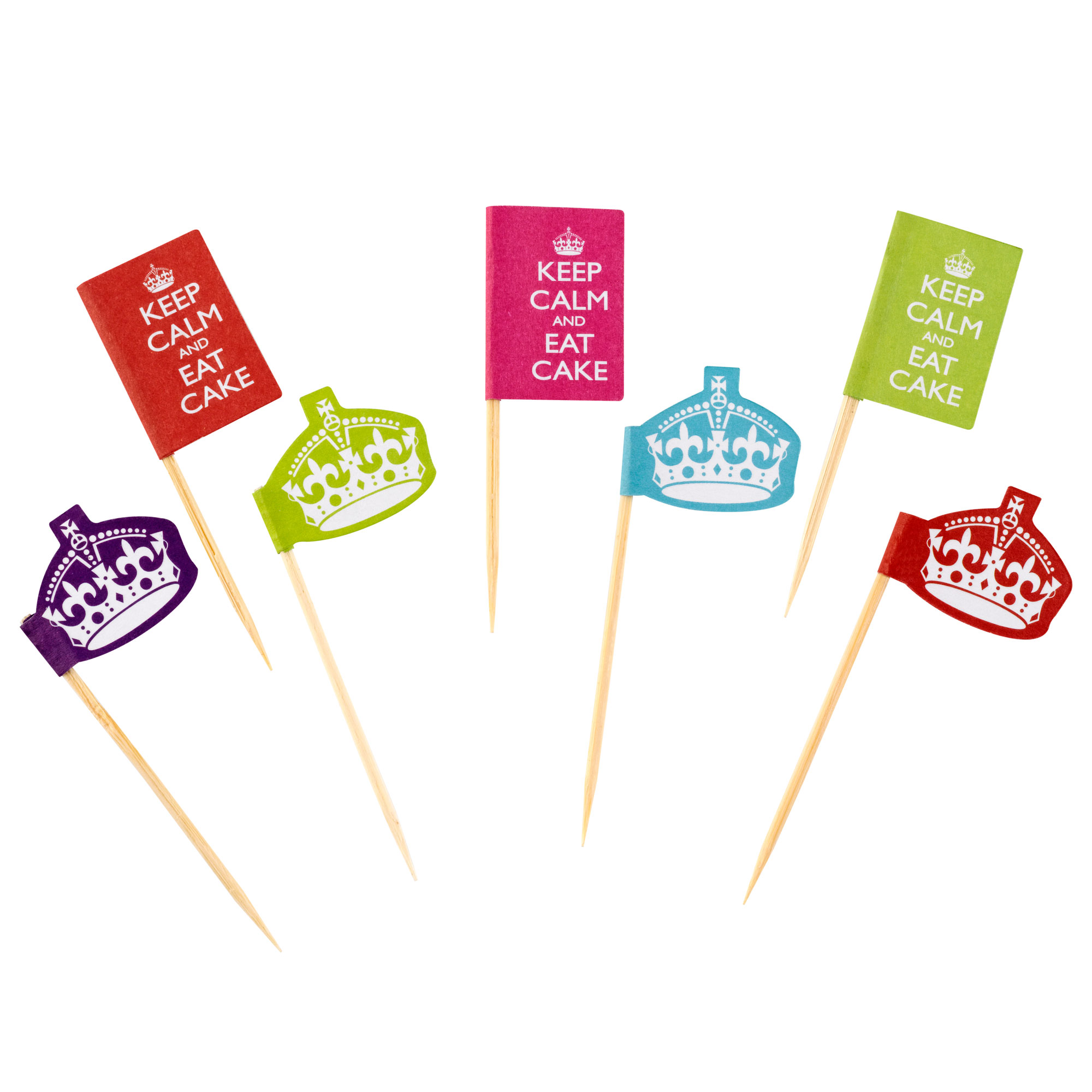 KEEP CALM CUPCAKE PICKS PK20