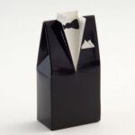 BLACK TUXEDO FAVOUR BOX PK10: 50 X 30X 100MM