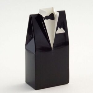 BLACK TUXEDO FAVOUR BOX PK10: 50 X 30X 100MM
