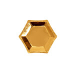 SMALL HEXAGONAL PLATES GOLD PK8