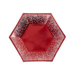 RED & WHITE DOTS PLATE MEDUIM PK8