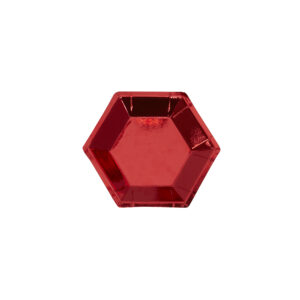 SMALL HEXAGONAL RED PLATE PK8