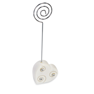 RESIN HEART WITH DIAMANTE PLACE CARD HOLDER